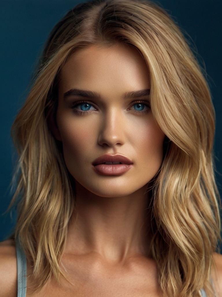 Rosie Huntington-whiteley, confident model, actress, businesswoman AI character