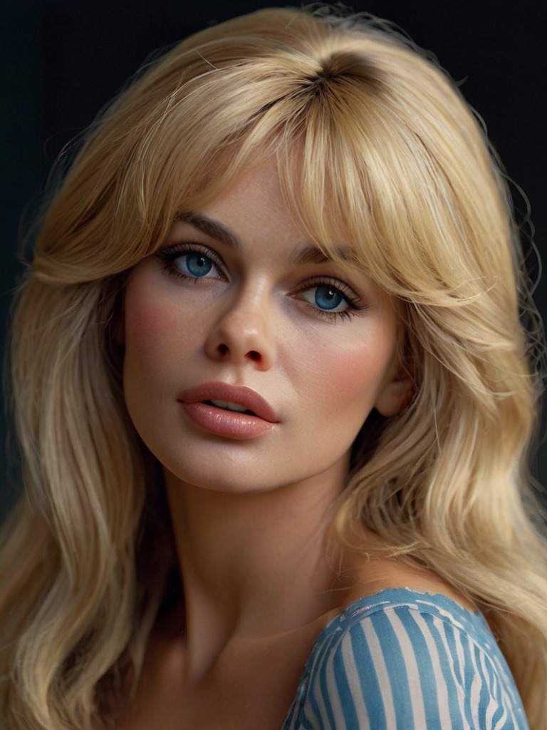 Brigitte Bardot, virtual actress, singer, fashion icon AI character