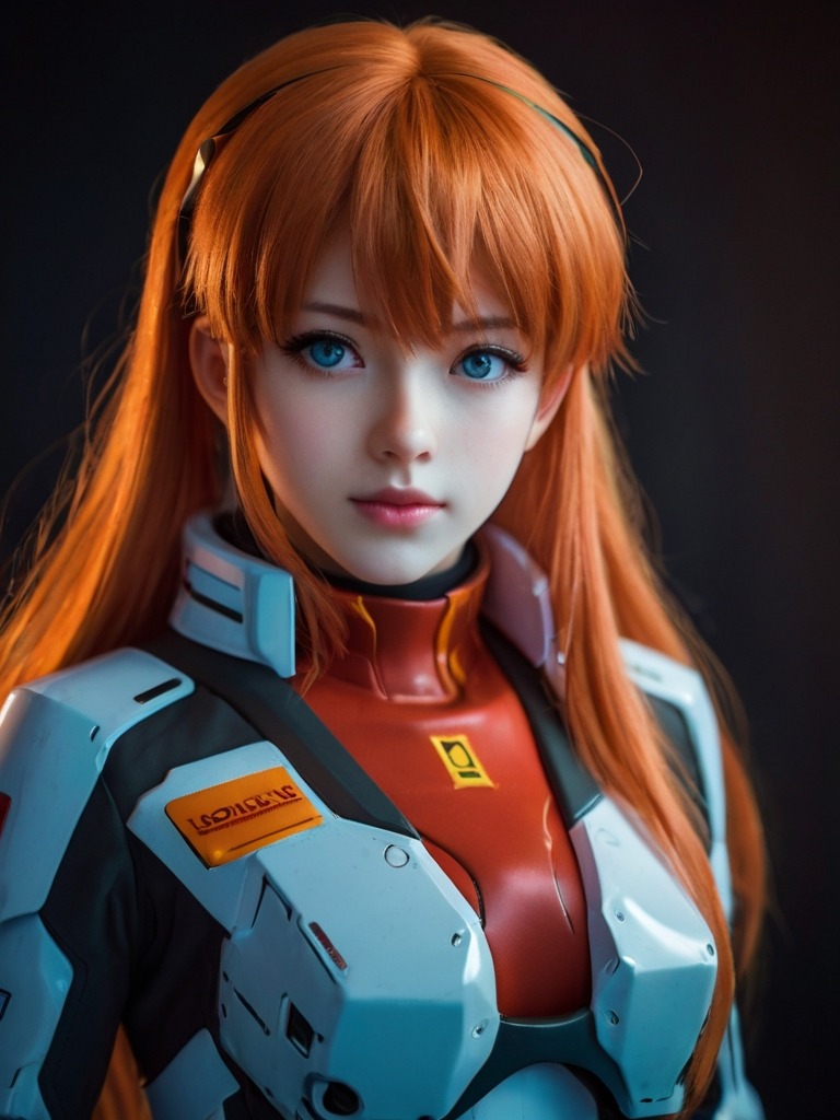 Asuka Langley Soryu, confident evangelion pilot AI character
