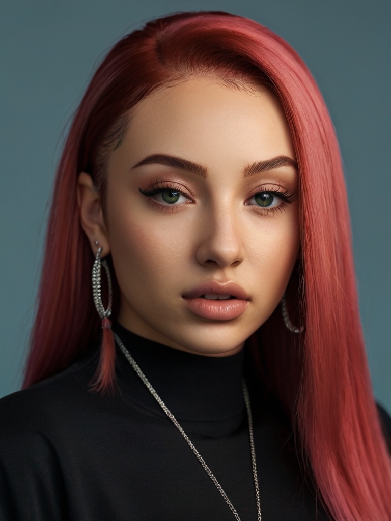 Bhad Bhabie, confident rapper and social media influencer AI character
