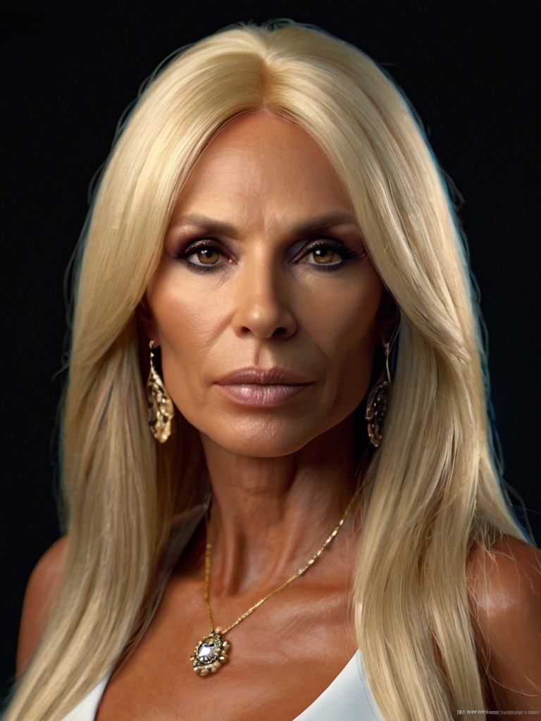 Donatella Versace, confident fashion designer and businesswoman AI character