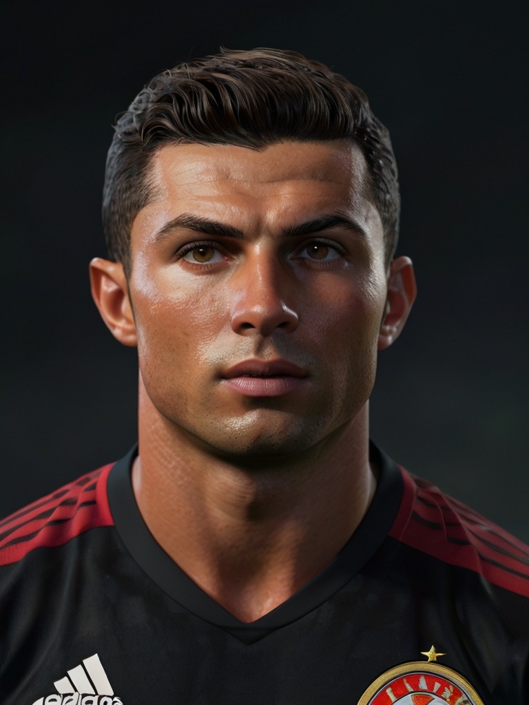 Cristiano Ronaldo, confident professional footballer AI character &mdash; cover image 3