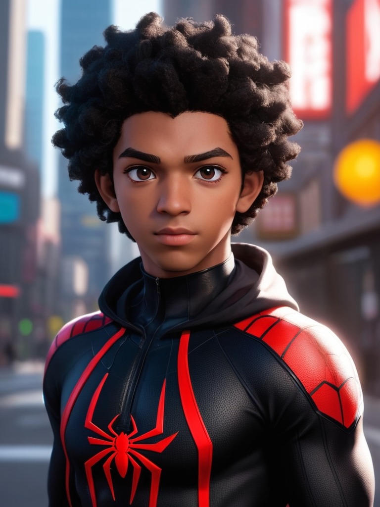 Miles Morales, virtual superhero AI character