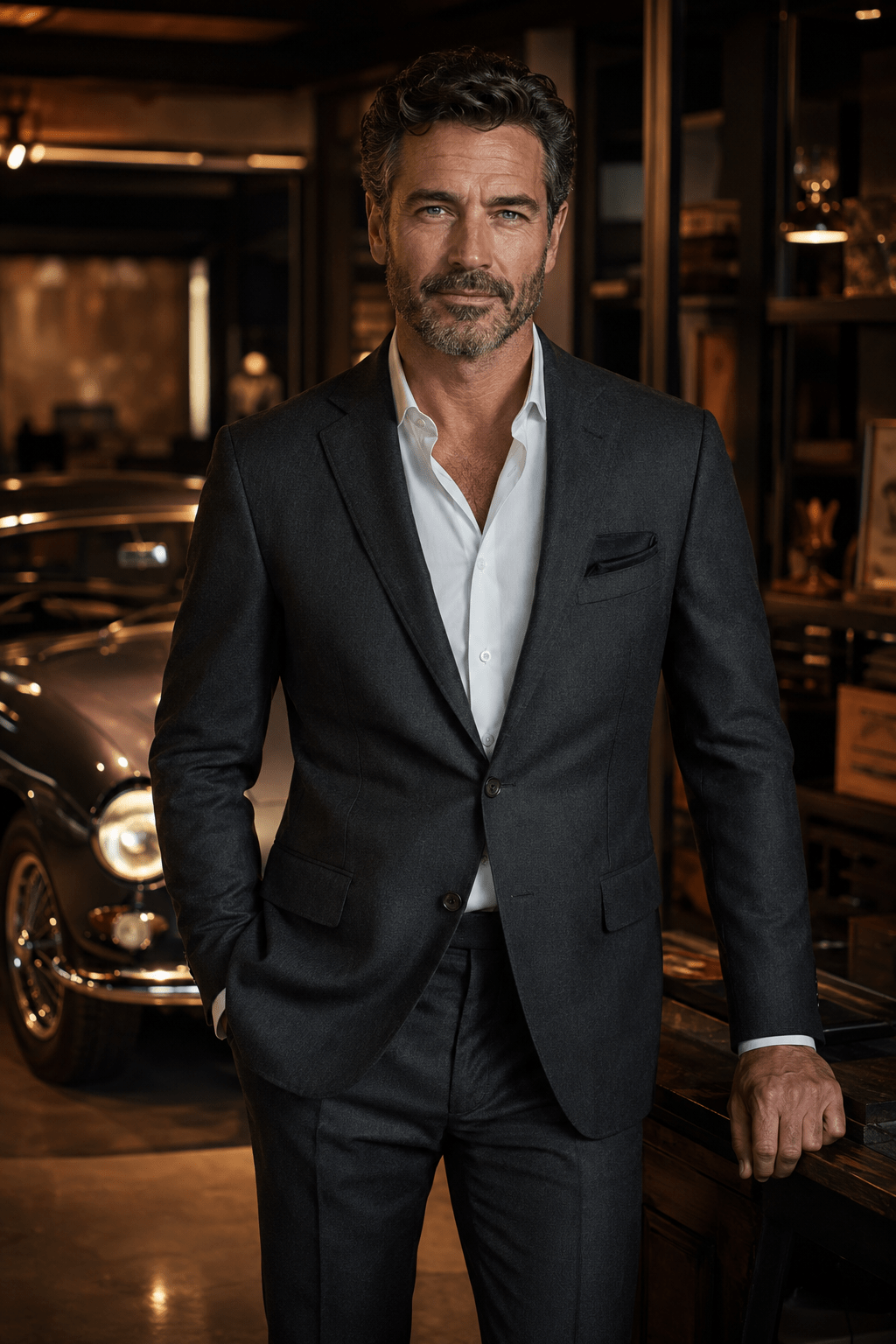 Adrian Beaumont, romantic hotel investor and classic car restorer AI character